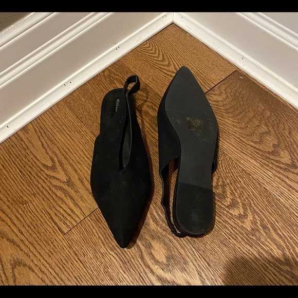 Women’s Black Suede Flats - Picture 2 of 3